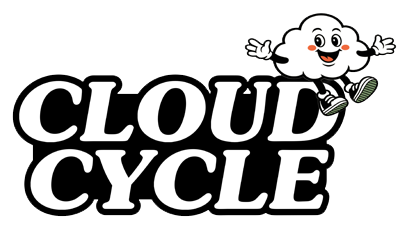 Cloud Cycle logo featuring a smiling cloud character, emphasizing the brand's focus on innovative AI solutions for image recognition and neural networks.